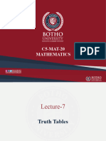 MAT Lecture 6 Truth Tables