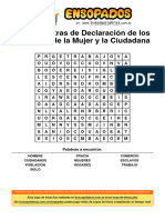 Sopa de Letras de Declaración de Los Derechos de La Mujer y La Ciudadana