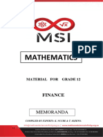 MSI Finance Memos