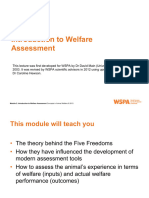 Welfare Assessment and The Five Freedoms