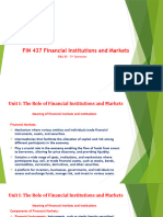 FIN 437 Financial Institutions and Markets