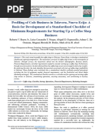 Profiling of Cafe Business in Talavera, Nueva Ecija: A Basis For Development of A Standardized Checklist of Minimum Requirements For Starting Up A Coffee Shop Business