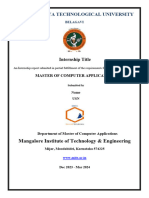 22MCA39 Internship Report Format