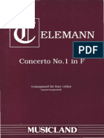 E Telemann G.PH - Concerto in F For 4 Cellos