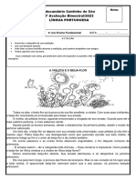 Avaliação Bimestral de Língua Portuguesa Rozane 3º B 2023