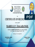 Certificate of Recognition