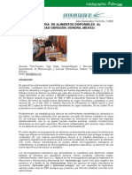 Calidad Sanitaria de Alimentos Disponibles Al Público de Ciudad Obregón, Sonora, México