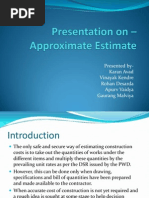 Approximate Estimate - Tendering and Contract Estimation