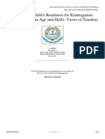 Assessing A Child's Readiness For Kindergarten Learners Based On Age and Skills: Views of Teachers