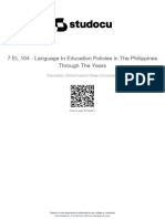 7 El 104 Language in Education Policies in The Philippines Through The Years