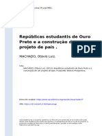 MACHADO, Otávio Luiz. (2013) - Repúblicas Estudantis de Ouro Preto e A Construção de Um Projeto de País