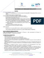 Fiche de Poste Enseignant Primaire Permanent FR