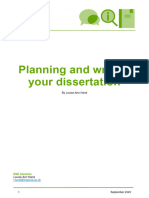 Guide To Planning & Writing A Dissertation 2023-24