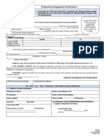 PRD-22 Change of Status With or Without Change in Registered Name Due To Marriage