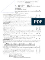 Épreuve de Sciences Physiques Série: Littéraire Durée: 2h 15min Option: A1-A2 Coefficient: A1 1 A2 02 Ou Bonification