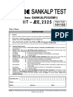 Weekly Test-1 Sankalp2325m1 Paper & Answer Key (Xi - 240522 - 151223