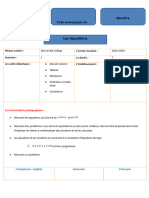 Fiche Pédagogique Les Équations