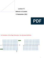 Defects in Crystals 13 September 2022