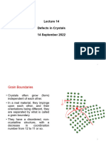 Defects in Crystals 14 September 2022