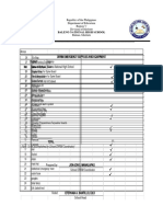 Inventory of Safety Equipment