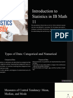 Introduction To Statistics in IB Math 11