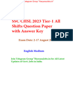 SSC CHSL 2023 Tier-1 All Shifts Question Paper With Answer Key English Medium