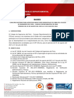 Bases Del Concurso Interno para Acreditar Inspectores Municipales de Obras Del CIP CDLima para El Periodo de Agosto 2021 A Julio 2022