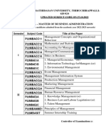 Bharathidasan University, Thiruchirappalli-620 024: Updated Subject Code On 27.10.2022