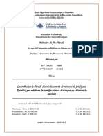 Contribution À L'étude D'enrichissement de Minerai de Fer Gara Djebilet Par Méthode de Torréfaction Et D'attaque Au Chlorure de Calcium