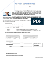 Zero and First Conditional - Reading Comprehension and Worksheet. Intermediate Students