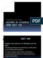 History of Ethiopia and The Horn Unit Two Note