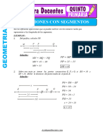 Separatas de Operaciones Con Segmentos para Quinto de Primaria