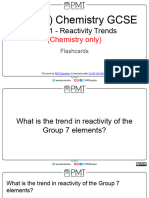 Flashcards - PAG 1 Reactivity Trends - OCR (A) Chemistry GCSE