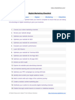 Digital Marketing Checklist Checklist