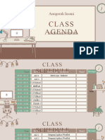 Class Agenda Presentation in Brown and Green Illustrative Style