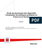 Benchmark Dispositifs Evaluation Politiques Publiques France Europe 2013