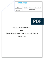 Validation Protocol For Hold Time Study of Dried Articles