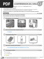 Compréhension de L'Oral: Exercice 1