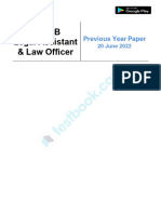 DSSSB Legal Assistant & Law Officer 20 June 2022 (English)