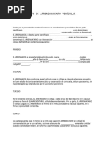 Contrato de Arrendamiento de Auto