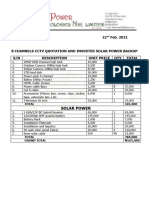 8 Channels CCTV Quotation and Inverter Solar Power Backup