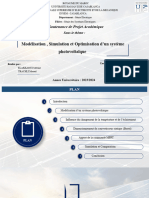 Modélisation, Simulation Et Optimisation D'un Système Photovoltaïque