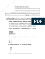 Prueba Matematica 6° Basico