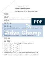 CBSE Test Paper 01 Chapter 7 Coordinate Geometry