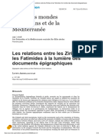 Les Relations Entre Les Zirides Et Les Fatimides À La Lumière Des Documents Épigraphiques