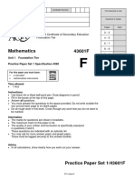 Mathematics 43601F: General Certificate of Secondary Education Foundation Tier