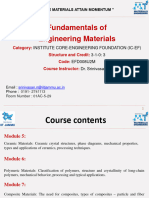 Fundamentals of Engineering Materials: Institute Core-Engineering Foundation (Ic-Ef) 3-1-0: 3 EFD008U2M Dr. Srinivasan N