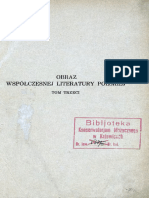 Czachowski Kazimierz, Obraz Współczesnej Literatury Polskiej 1884-1933. Tom III