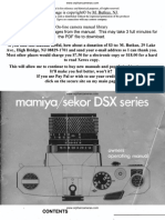 Mamiya Sekor DSX User Manual