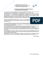 Lista de Exercícios 6 - Distribuições de Amostragens